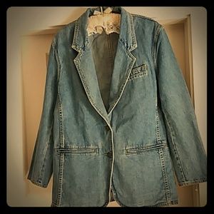 Vintage Denim Blazer Sz L